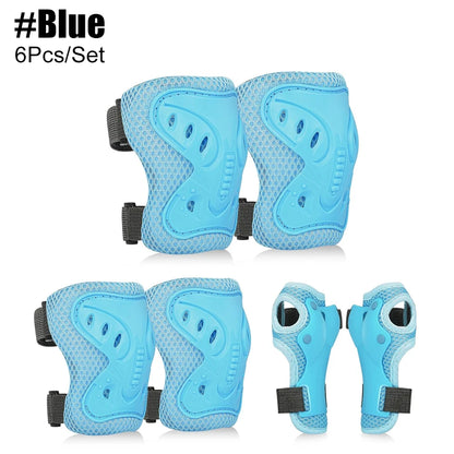 6PCS Kids 3-10 Years Knee Elbow Pads Guards Protective Gear Set for Roller Skates Cycling Bike Skateboard Scooter Riding Sports