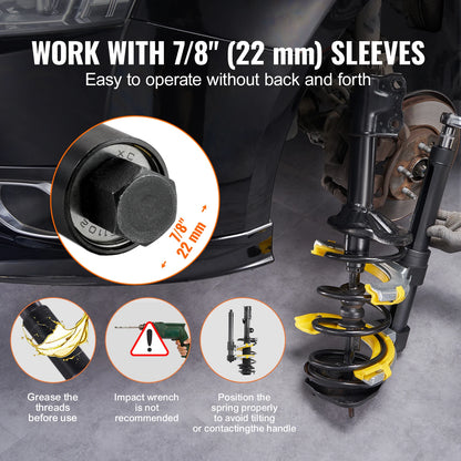 SucceBuy Strut Spring Compressor Macpherson Strut Spring Compressor Kit Interchangeable Fork Strut Coil Extractoror Remover Tool