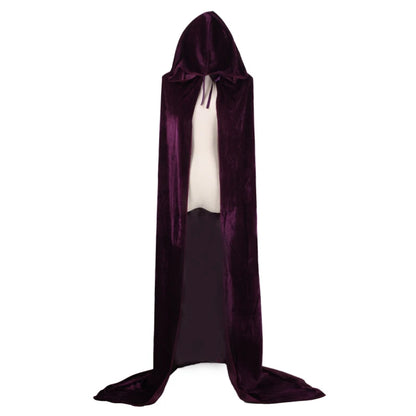 Christmas Pleuche Velvet Hooded Cloak Cape – Medieval Witch, Wicca, Vampire Halloween & Cosplay Costume