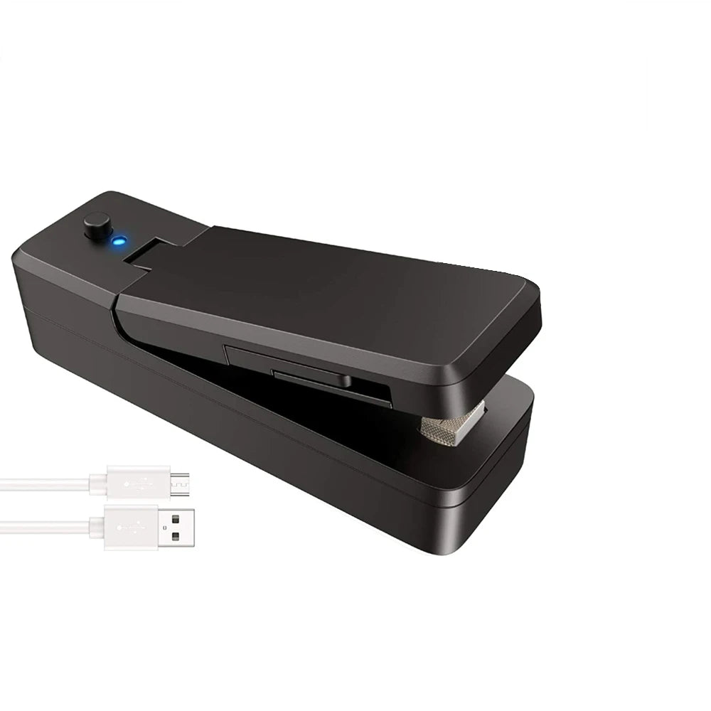 Mini Bag Sealer 2 in 1 Rechargeable Portable Bag Vacuum Heat Sealer&Cutter for Plastic Snack PVC Bags Outdoor Picnic Campaign