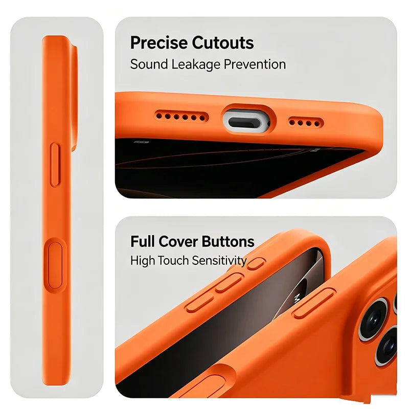 For 18 Magsafe Magnetic Wireless Charging Solid Color Soft Silicone Phone Case For iPhone 18 17 Pro Max 16 15 14 13 Bumper Cover