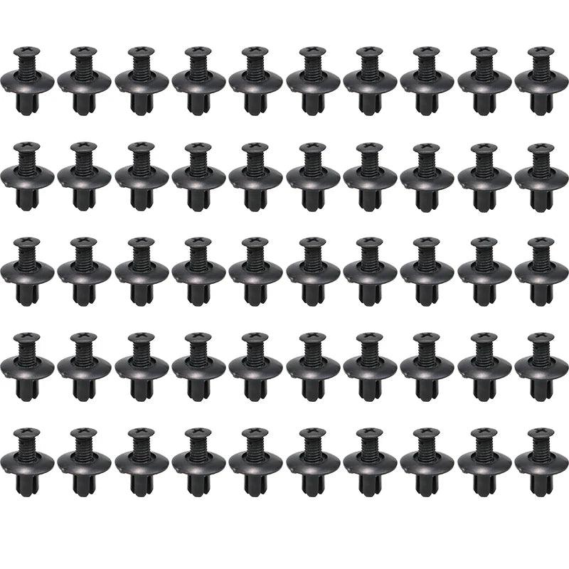 8mm Black Plastic Rivets for Car Bumper and Fender – 10 to 50 Pcs