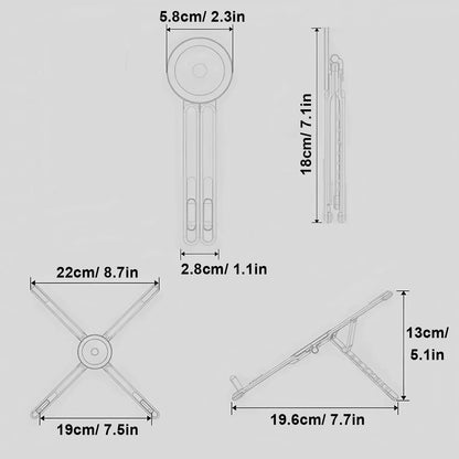 Portable Magnetic Phone Holder & Selfie Stick 3-in-1 Foldable Tripod Stand for iPhone iPad Tablet Laptop Desktop Use