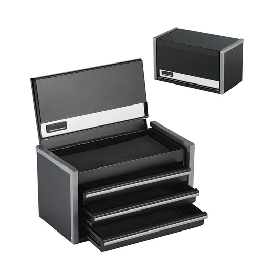 SucceBuy 3-Drawer Metal Tool Box – 8.6in Portable Tool Chest