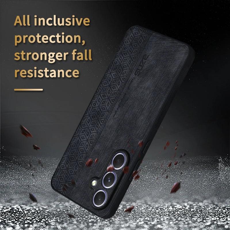 Matte Leather Shockproof Back Case for Samsung Galaxy S25