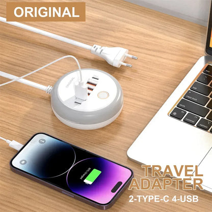 50W USB Charger Multi Ports Power Strip Socket Fast Charging Travel Charger For iPhone Samsung Xiaomi Quick Charge Phone Adapter - Urbizia