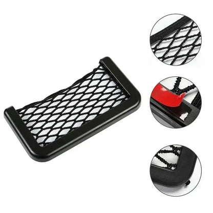 Auto Seat Side Interior Back Sundries Pocket Mesh Storage Bag Phone Net Pocket Holder Car Storage Bag Elastic Flexible Nets - Urbizia