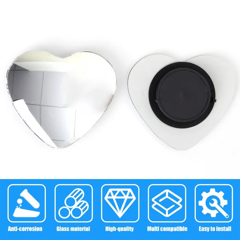 New Adjustable Heart Shaped Car Reversing Aid Rearview Convex Mirror Car Blind Spot Rearview Mirror 360 Degree 2PCS/SET