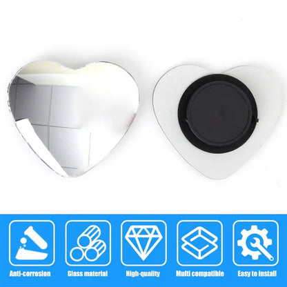 New Adjustable Heart Shaped Car Reversing Aid Rearview Convex Mirror Car Blind Spot Rearview Mirror 360 Degree 2PCS/SET