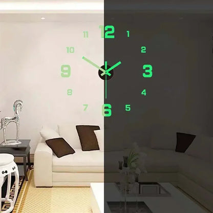 Digital Clock Wall Stickers Needle Decoration Glowing Clocks DIY Bedroom Living Home Quartz Creatives Removable Room Watches - Urbizia
