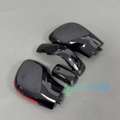 Leather Shift Knob Gear Side Cover DSG Emblem For VW Golf 6 7 R GTI Passat B7 B8 Upgrade the Red Forged Carbon Fiber Material
