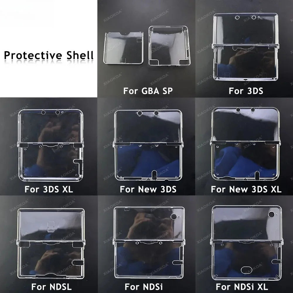 Plastic Clear Crystal Protective Hard Shell Skin Case Cover For GBA SP NDSL DSI NDSi XL 3DS XL New 3DS XL LL Console