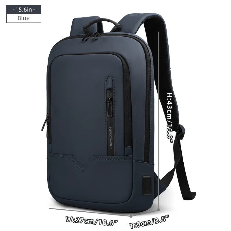 Heroic Knight Thin Male Work Backpack Multifunctional Fashion 15.6 In Laptop Backpack Casual Waterproof Business Travel Daypack