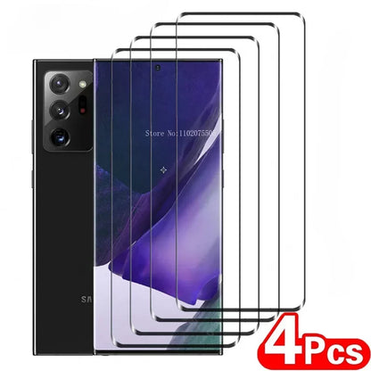 4Pcs Curved Tempered Glass For Samsung Galaxy S25 S24 S23 S22 S21 Ultra Plus S21 S20 S10 Note 20 10 S8 S9 Screen Protector Glass