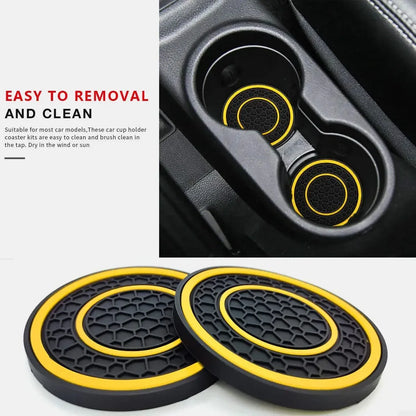New 2-piece Anti Slip Mat, Car Coaster, Durable Car Cup Holder, Coaster, Universal, Dust-proof Protection for Car Interior