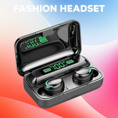 F9 TWS Bluetooth Wireless Headphones - Large-Capacity Charging Case & Digital Display, Long-Lasting Battery Game Earbuds - Urbizia