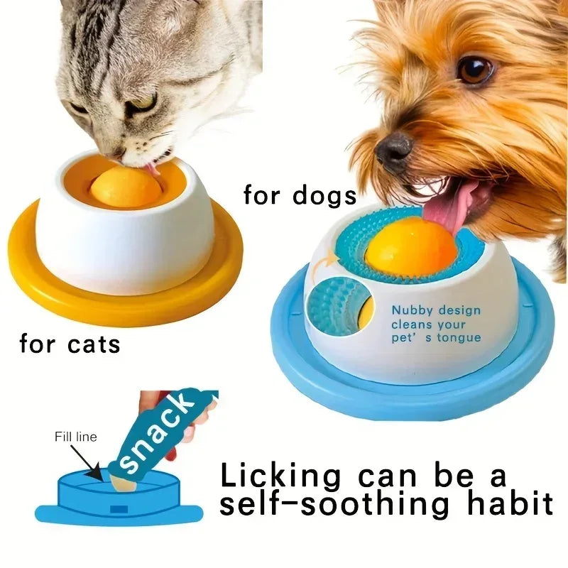 Lick Toys For Dogs Interactive Dog Toys Slow Feeder Food Dispenser For Puppy Training Enrichment Cat Feeding Crate Accessory - Urbizia