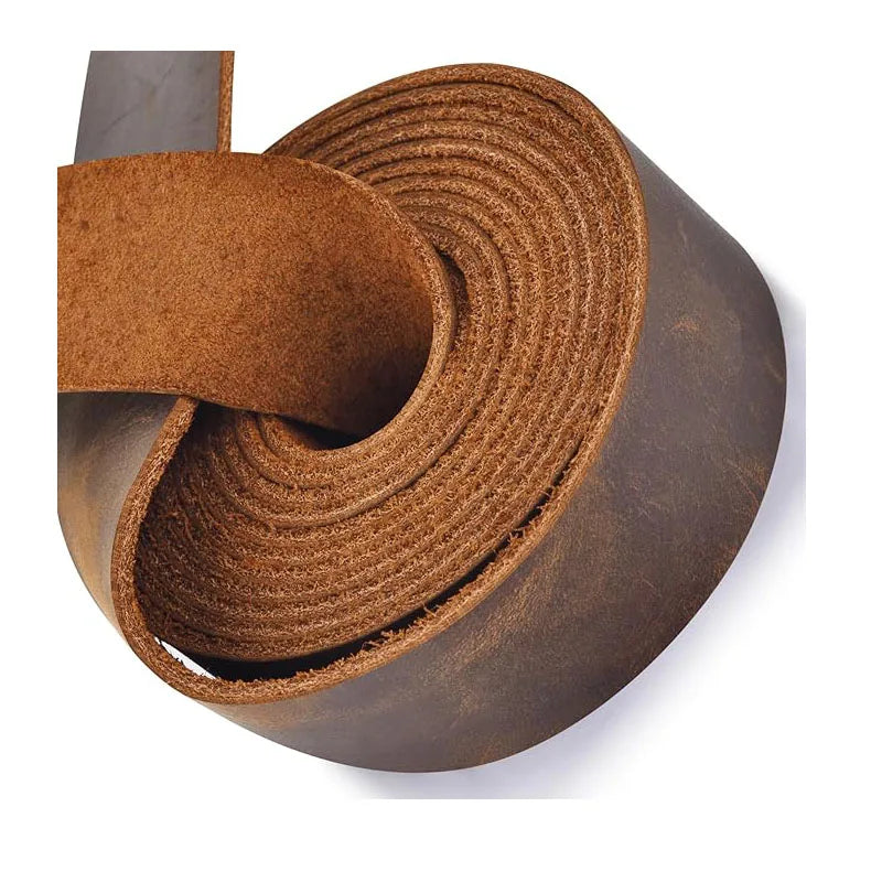 Genuine Leather, Top Grain, Vintage-style Cattlehide Leather Strip, Crazy Horse Leather, Handmade DIY, 1.8mm Thick, Oily Waxed L