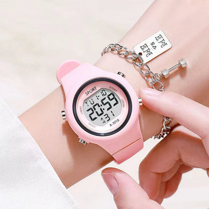 LED Digital Kids Sports Watch set Luminous Waterproof Alarm Clock Boys and Girls Student Electronic Wristwatch with Bracelet set