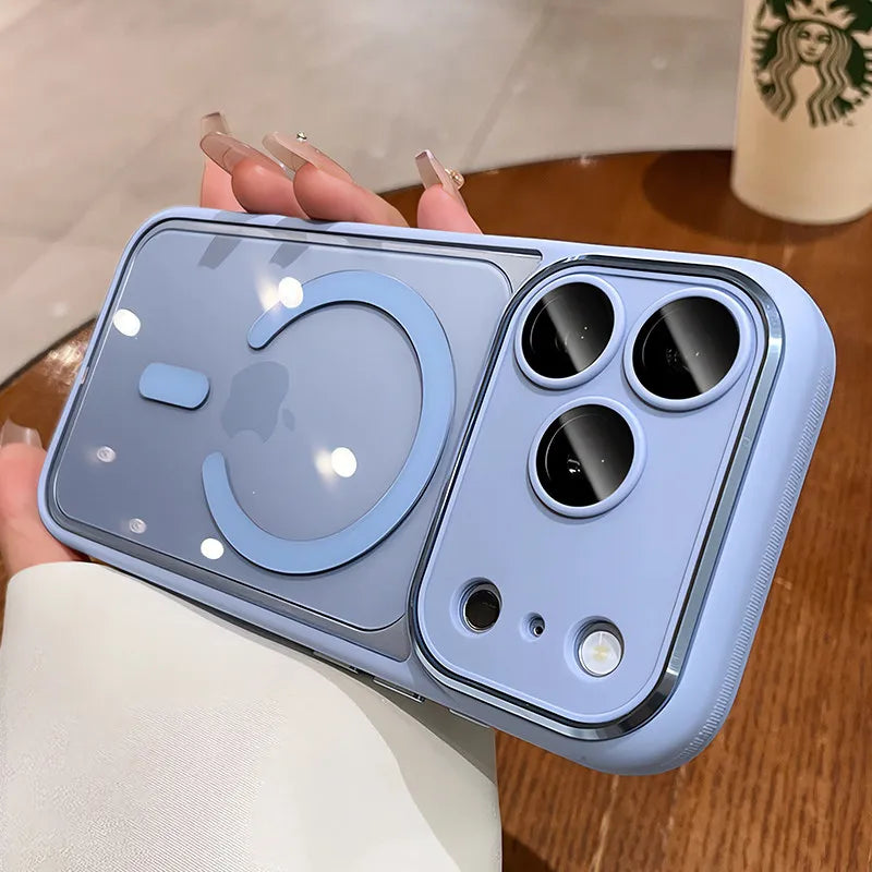 Luxury Shockproof Armor Bumper Clear Magnetic Case For iPhone 18 17 16 15 14 13 12 Pro Max For Magsafe Shockproof Hybrid Cover