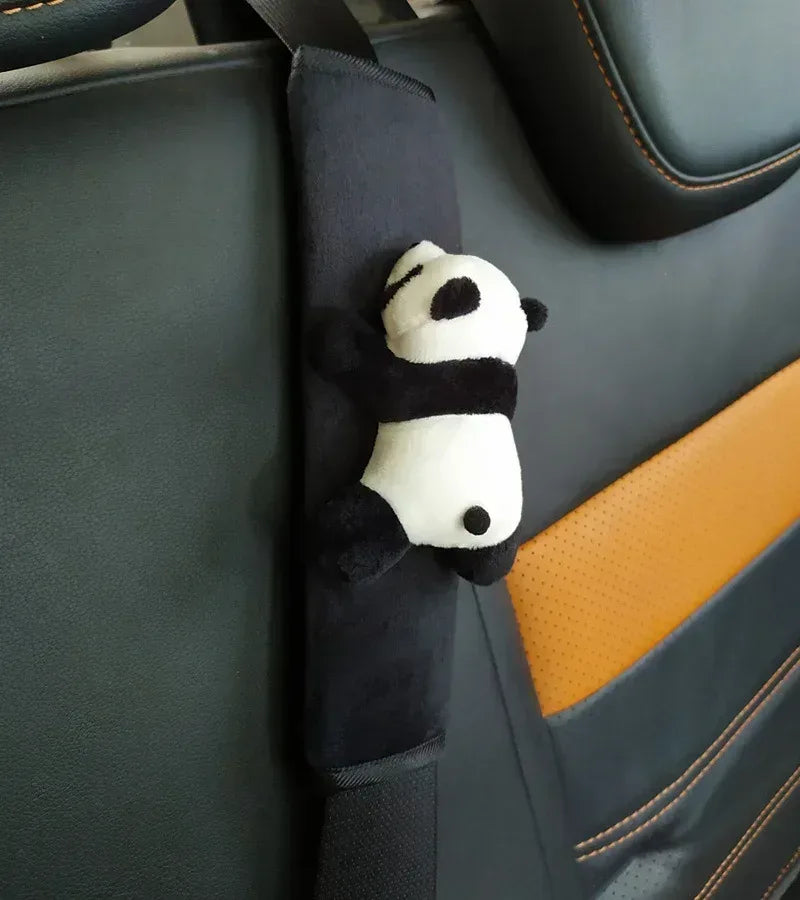 Automobile Safety Belt Decoration Cartoon Panda Safety Belt Shoulder Pad Plush Automobile Accessories Car Decorations - Urbizia