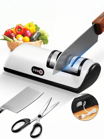 Rechargeable Electric Kitchen Cutlery Polisher, 2 Speed Adjustable Household Cutlery Care Machine, Multi Function Maintenance Accessory Suitable For Kitchen Cutlery And Scissors, Compact Small Kitchen Gadget For Daily Home Us
