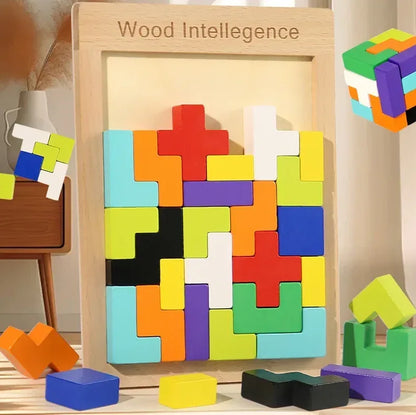 Wooden Tangram Puzzle Set – Early Education Logic Toy - Urbizia