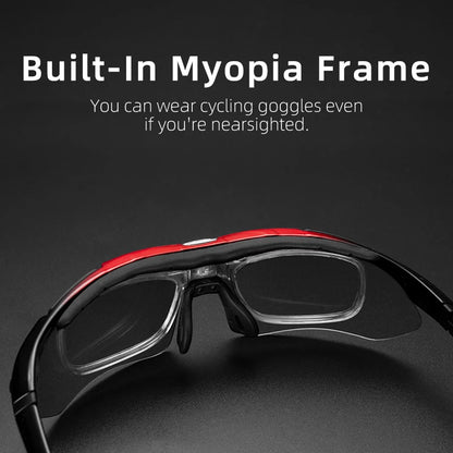 ROCKBROS Cycling Glasses Bike Bicycle Glasses MTB Road Cycling Glasses UV400 Sunglasses Myopia Frame MTB Mountain Bicycle Goggles
