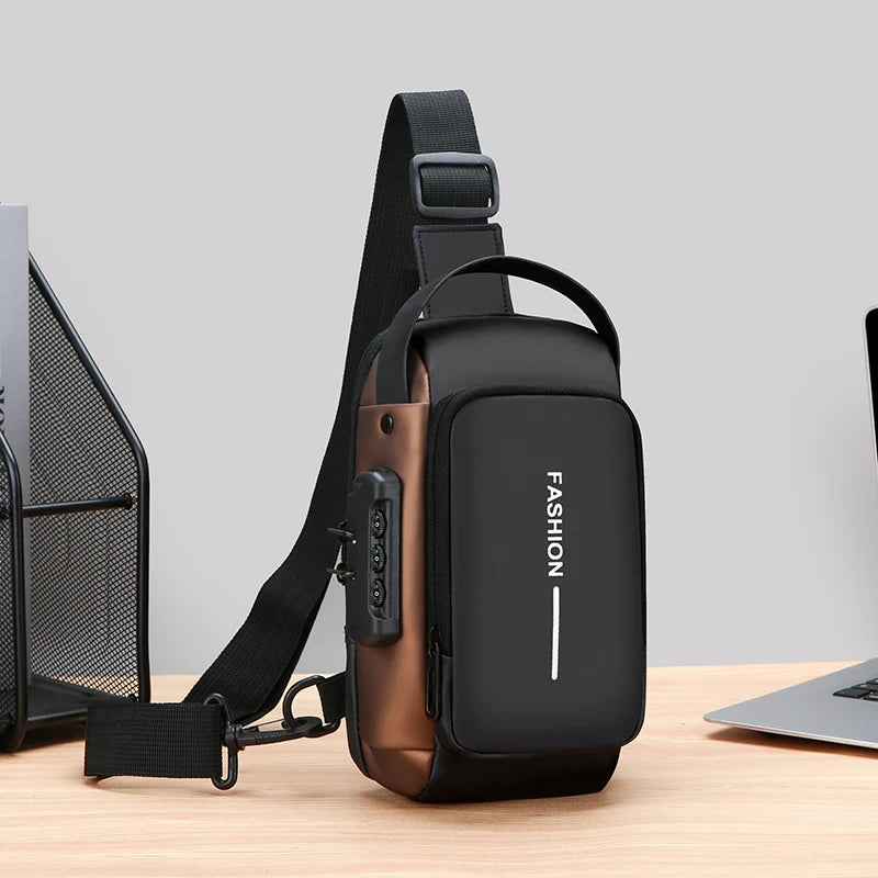 Men Anti Theft Chest Bag Shoulder USB Charging Crossbody Package School Short Trip Messengers Gym Men's Sling Sports Pack