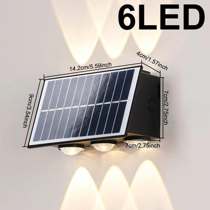 Modern Minimalist Solar Wall Light 4/6/8 LED Outdoor Waterproof Ip65 Garden Hallway Balcony Up and Down Light Wall Light