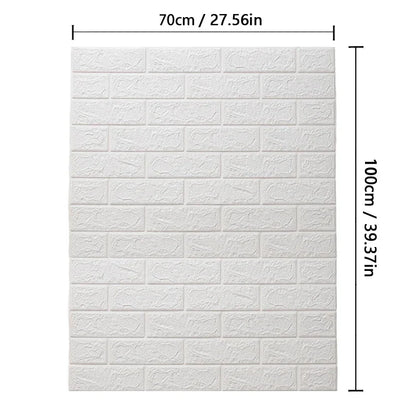 70cmx1m/2m/3m/5m/10m Wallpaper Brick 3D Wall Sticker Foam Self Adhesive DIY Living Room Decor Waterproof Paper - Urbizia