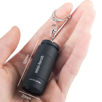 USB Rechargeable LED Multifunctional Strong Light Pocket Keychain Flashlight Waterproof Outdoor Hiking Camping Mini Flashlight - Urbizia