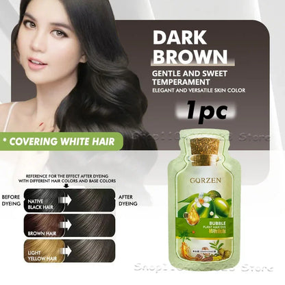 1/10 packs Pure Natural Herbal Hair Dye Shampoo 5 Minutes Change Hair Color Non-irritating Repair Gray White Hair Care Women Men