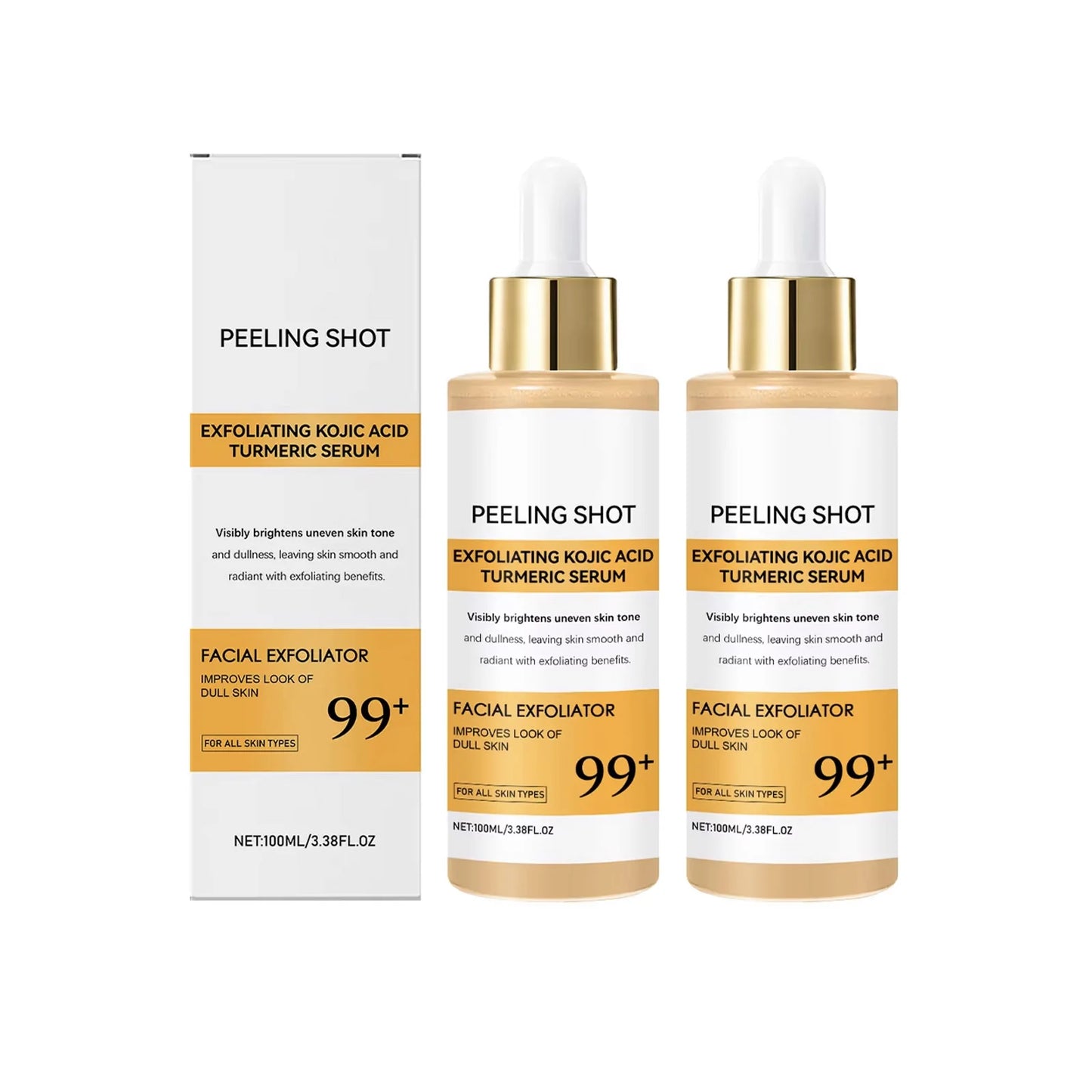 Kojic Acid Turmeric Spray and Serum Keratin Care Exfoliating Peeling Solution Nourishing Hydrating Skin Care Firmness