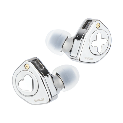 SIMGOT EW300 1DD+1Planar+1PZT Hybrid Driver IEM HIFI Earphones with Detachable Nozzles Silver-Plated OFC IEM Cable for Musician