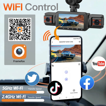 Dashcam for Cars 4 Channel Black Box WiFi Driving Camera FHD 1080P Night Vision Loop Recording Add Hardwire Kit Car Accessories