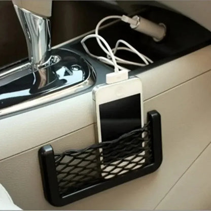 Auto Seat Side Interior Back Sundries Pocket Mesh Storage Bag Phone Net Pocket Holder Car Storage Bag Elastic Flexible Nets - Urbizia
