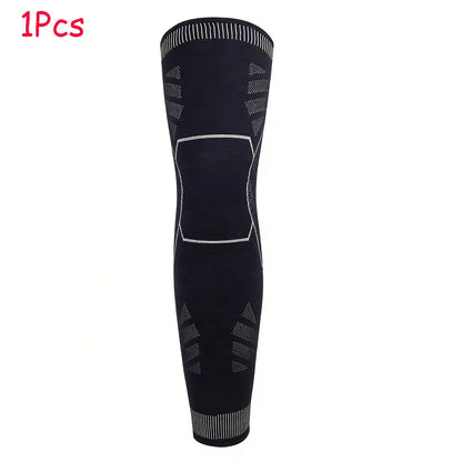 1Pcs Compression Leg & Knee Braces with Non-Slip, Extended Full-Length Knee Sleeves for Running, Basketball, Cycling