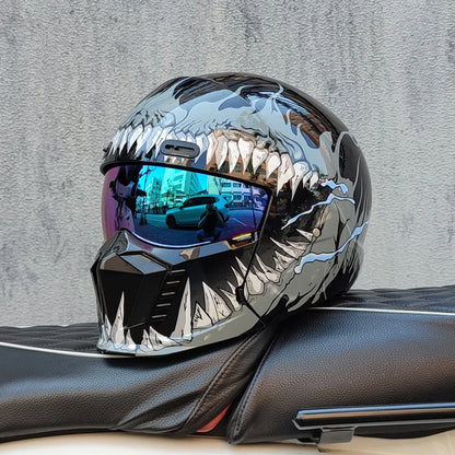 ORZ motorcycle retro helmet cruise men's and women's combination full helmet scorpion helmet reserved Bluetooth headphone slot