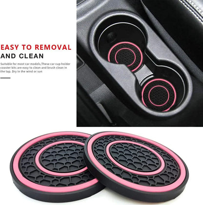 New 2-piece Anti Slip Mat, Car Coaster, Durable Car Cup Holder, Coaster, Universal, Dust-proof Protection for Car Interior