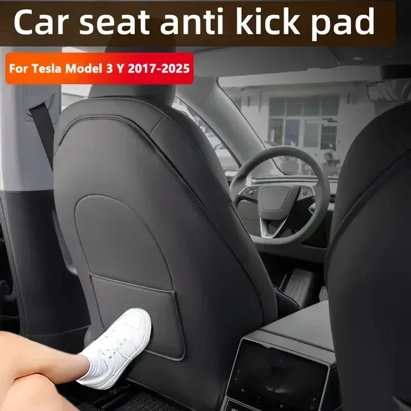 Car Seat Back Protective Mat For Tesla Model 3 / Y Full Seat Anti Kick Pad Leather Anti Scratch Protector Mats Car Accessories - Urbizia
