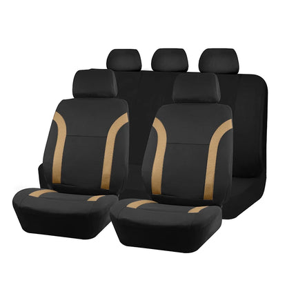 AUTO PLUS Sports Universal Polyester Car Seat Cover Set Fit Most Car Plain Fabric Bicolor Stylish Car Accessories Seat Protector