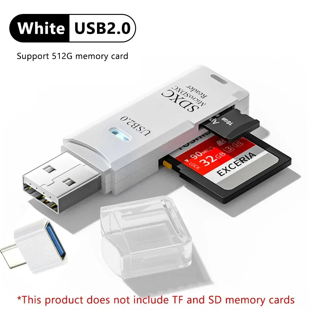 2-in-1 USB 3.0 SD & TF Card Reader High-Speed Adapter