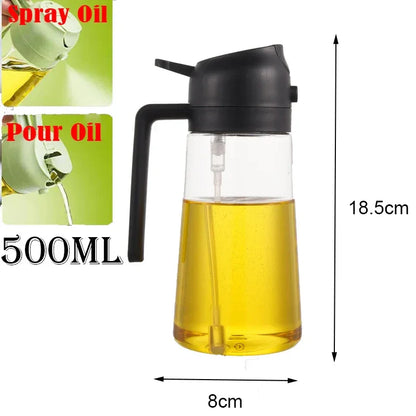 2-in-1 Oil Sprayer Bottle 500ml Cooking Spray Tool