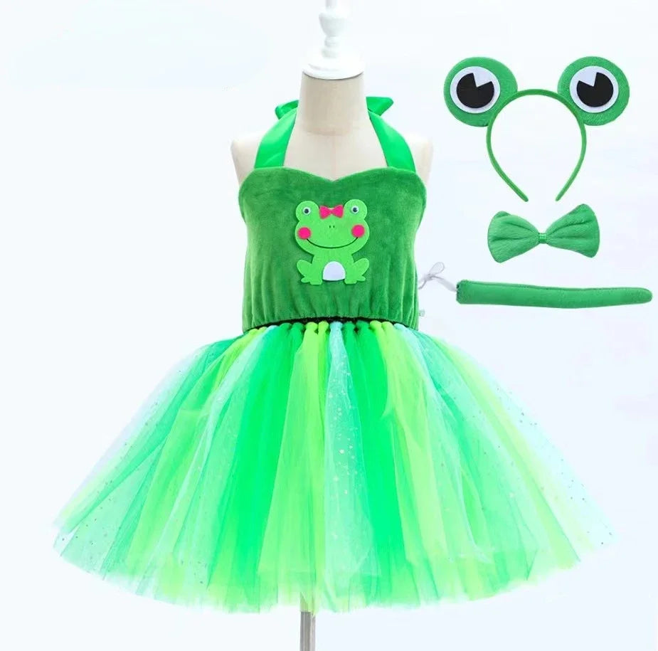 Baby Girls Halloween Animal Cosplay Costume – Forest Theme Tutu Dress for Birthday Party