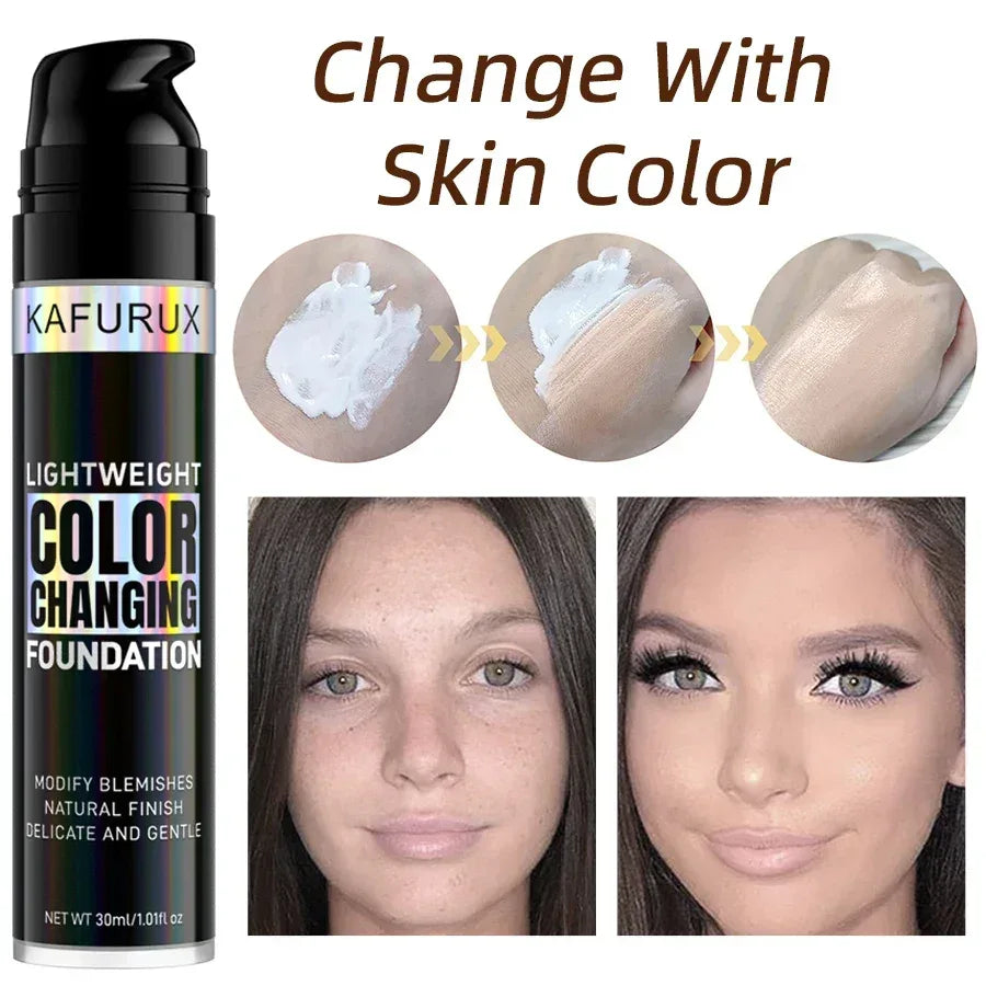 1PC Magic Color Changing Foundation Liquid Soft Matte Long Lasting Hydrating Makeup Base Cream for All Different Skin Tone - Urbizia