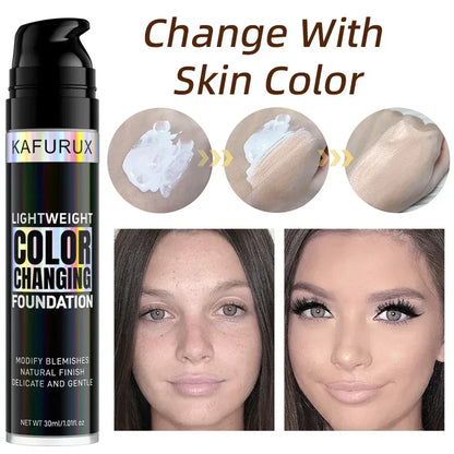 1PC Magic Color Changing Foundation Liquid Soft Matte Long Lasting Hydrating Makeup Base Cream for All Different Skin Tone - Urbizia