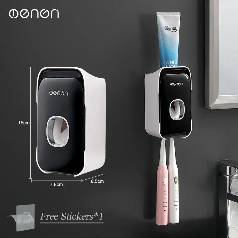 Automatic Toothpaste Dispenser & Wall-Mounted Toothbrush Holder - Urbizia