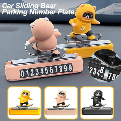 Magnetic Skateboard Bear Car Dashboard Ornament - Urbizia