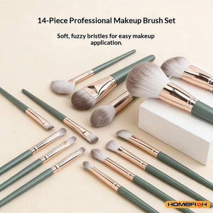 14Pcs Soft Fluffy Makeup Brushes Set, Cosmetic Powder Eye Shadow Foundation Blush Blending Tools